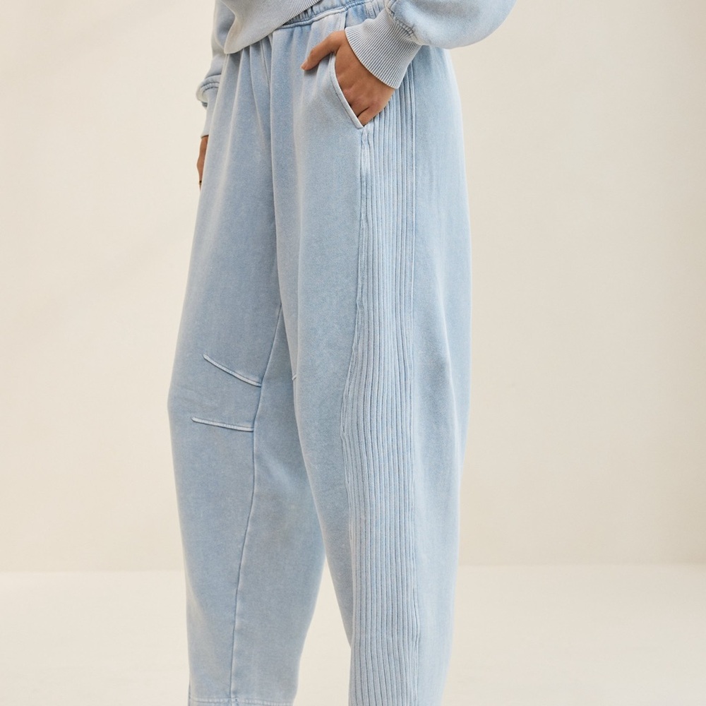 Aerie Light Blue Ribbed Pants